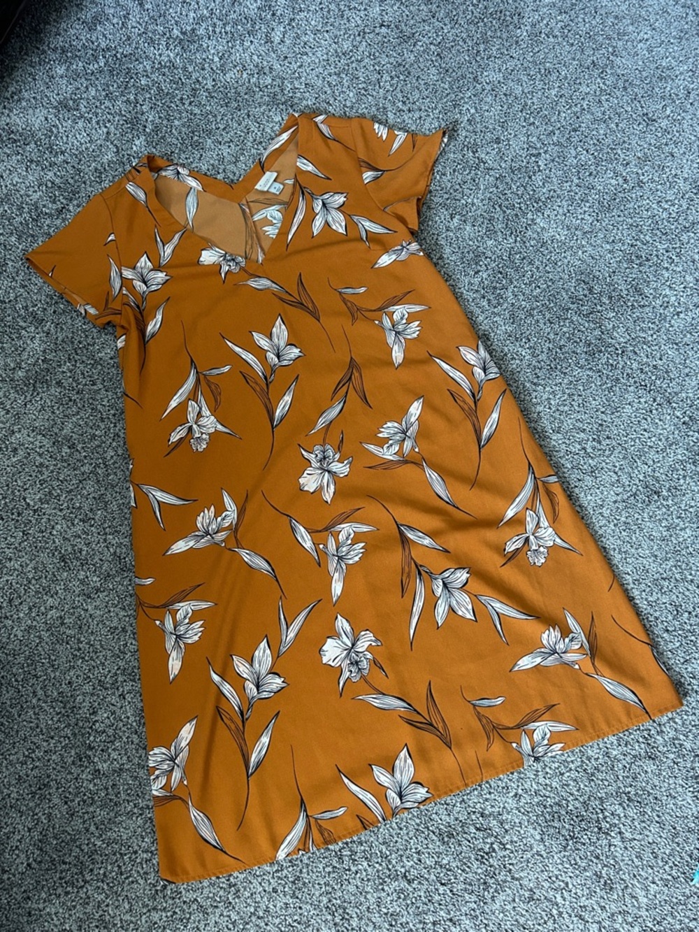 a new day Mustard Floral Midi Dress